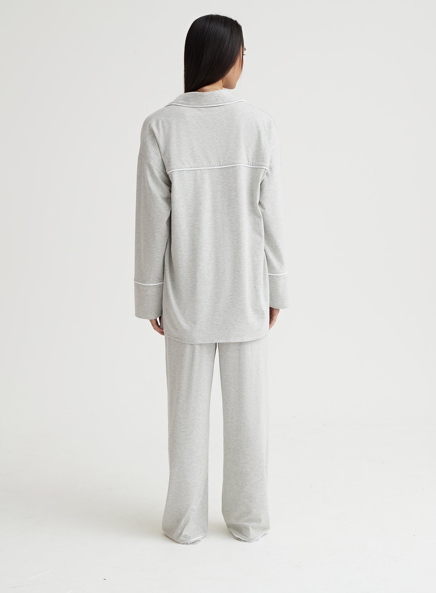 Grey Marl Jersey Pyjama Shirt